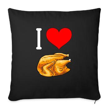 Broiler Roast Chicken Grilled Chicken BBQ Chicken Chicken - Sofa pillowcase 17,3'' x 17,3'' (45 x 45 cm) - black - Front