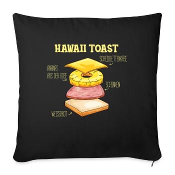 Hawaii toast - Sofa pillowcase 17,3'' x 17,3'' (45 x 45 cm) - black - Front