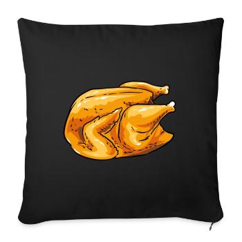 BBQ Broiler Friedhähnchen Grillhähnchen Hendl Huhn - Sofa pillowcase 17,3'' x 17,3'' (45 x 45 cm) - black - Front