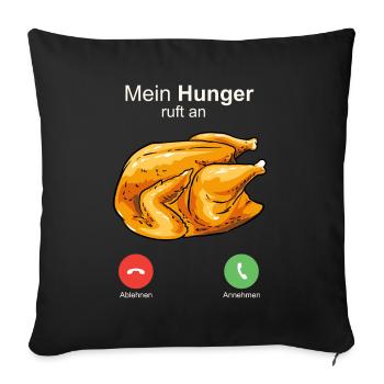 Broiler Brathhähnchen Grillhähnchen Goldbroiler - Sofakissenbezug 45 x 45 cm - Schwarz - Vorne