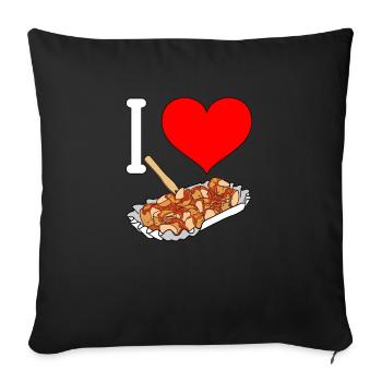 Currywurst Curry Wurst Bratwurst Berliner Ruhrpott - Sofa pillowcase 17,3'' x 17,3'' (45 x 45 cm) - black - Front