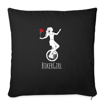 Biker girl design for unicyclist - Sofa pillowcase 17,3'' x 17,3'' (45 x 45 cm) - black - Front