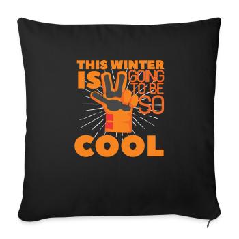 Winter - Sofakissenbezug 45 x 45 cm - Schwarz - Vorne