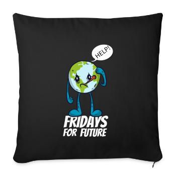 Fridays for future 3 - Sofa pillowcase 17,3'' x 17,3'' (45 x 45 cm) - black - Front