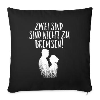 Zwei sind nicht zu Bremsen Hochzeit - Sofakissenbezug 45 x 45 cm - Schwarz - Vorne