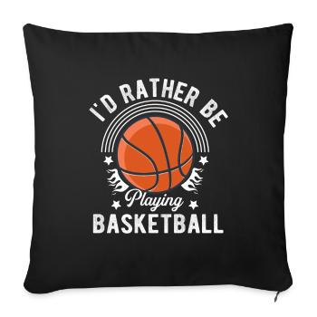 Je préfère jouer au basket - Housse de coussin décorative 45 x 45 cm - noir - Devant