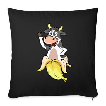Cow from a banana - Sofa pillowcase 17,3'' x 17,3'' (45 x 45 cm) - black - Front