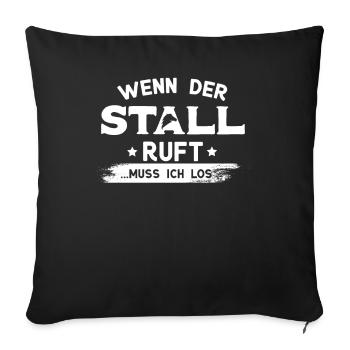 Wenn der Stall ruft muss ich los, Reiterin - Sofakissenbezug 45 x 45 cm - Schwarz - Vorne