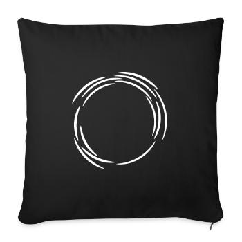 Circle design icon white line lines - Sofa pillowcase 17,3'' x 17,3'' (45 x 45 cm) - black - Front