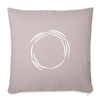 Circle design icon white line lines - Sofa pillowcase 17,3'' x 17,3'' (45 x 45 cm) - light taupe - Front
