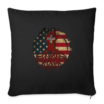 Switzerland America Patriot Flag Swiss - Sofa pillowcase 17,3'' x 17,3'' (45 x 45 cm) - black - Front