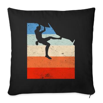 Climbing Climbing Bouldering Free Vintage Gift - Sofa pillowcase 17,3'' x 17,3'' (45 x 45 cm) - black - Front