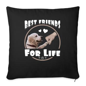 Golden Retriever Best Friends Cadeaux drôles - Housse de coussin décorative 45 x 45 cm - noir - Devant