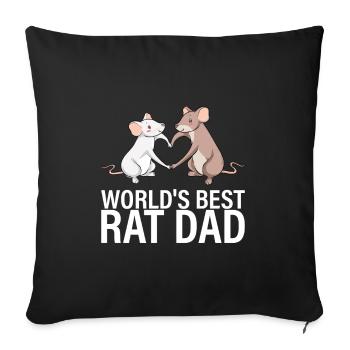 Rat Love Design for a Rodent Friend - Sofa pillowcase 17,3'' x 17,3'' (45 x 45 cm) - black - Front