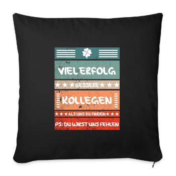 Abschiedsgeschenk für Arbeitskollegen - Sofakissenbezug 45 x 45 cm - Schwarz - Vorne