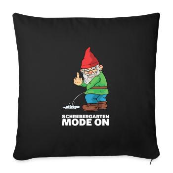 Allotment Garden Mode On Bad garden gnome - Sofa pillowcase 17,3'' x 17,3'' (45 x 45 cm) - black - Front
