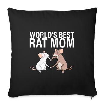 Meilleure maman rat du monde - Housse de coussin décorative 45 x 45 cm - noir - Devant