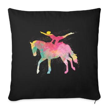 Horse vaulting girl birthday gift - Sofa pillowcase 17,3'' x 17,3'' (45 x 45 cm) - black - Front