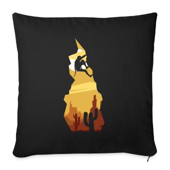 Rock climbing in vintage style - Sofa pillowcase 17,3'' x 17,3'' (45 x 45 cm) - black - Front