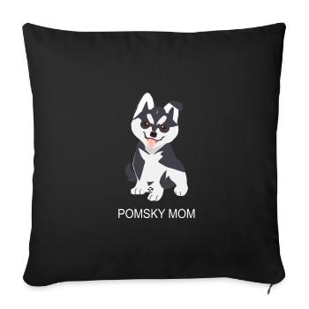 Pomsky mom - Sofa pillowcase 17,3'' x 17,3'' (45 x 45 cm) - black - Front