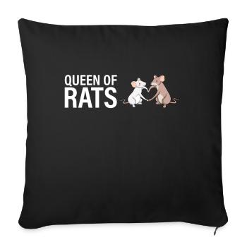 Queen of Rats - Sofakissenbezug 45 x 45 cm - Schwarz - Vorne