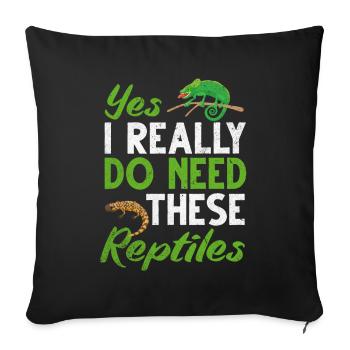 Amant de reptiles drôles cadeaux serpents - Housse de coussin décorative 45 x 45 cm - noir - Devant