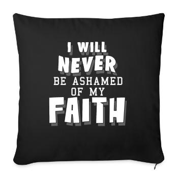 Vêtements de croix chrétienne de foi de Jésus - Housse de coussin décorative 45 x 45 cm - noir - Devant