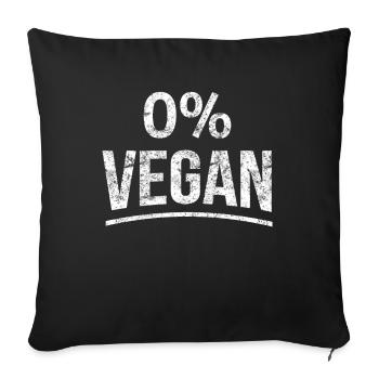 0 Percent Vegan Meat Eater Gift - Sofa pillowcase 17,3'' x 17,3'' (45 x 45 cm) - black - Front
