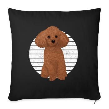 Chien patte amoureux des animaux caniche - Housse de coussin décorative 45 x 45 cm - noir - Devant