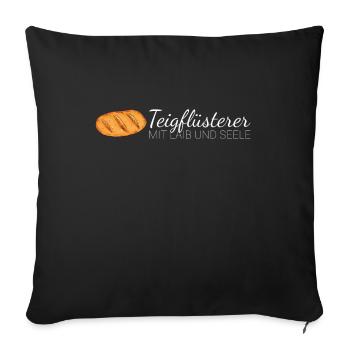 Chuchoteur de pâte avec pain et boulanger de l'âme - Housse de coussin décorative 45 x 45 cm - noir - Devant