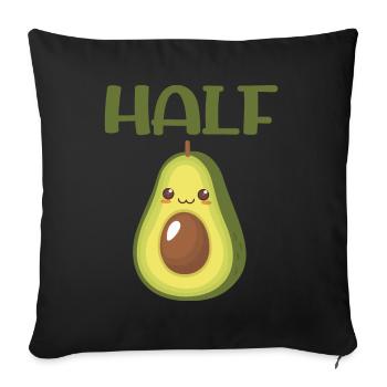 Avocat à moitié drôle correspondant aux couples Saint Valentin - Housse de coussin décorative 45 x 45 cm - noir - Devant
