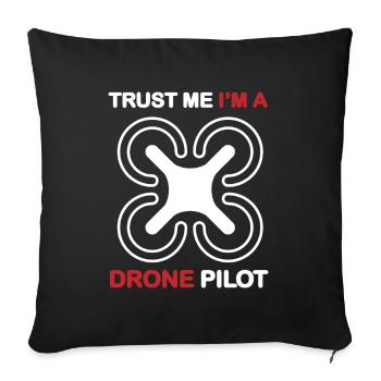 Drone Pilot Funny - Sofa pillowcase 17,3'' x 17,3'' (45 x 45 cm) - black - Front
