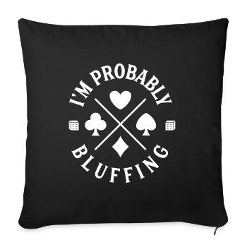 Poker Bluffing Funny Apparel - Housse de coussin décorative 45 x 45 cm - noir - Devant