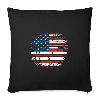 Idée cadeau drôle d'Amérique - Housse de coussin décorative 45 x 45 cm - noir - Devant