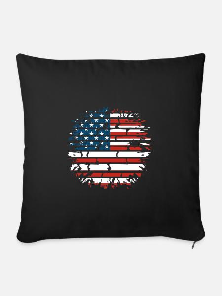 America Lustig geschenkidee - Sofakissenbezug 45 x 45 cm - Schwarz