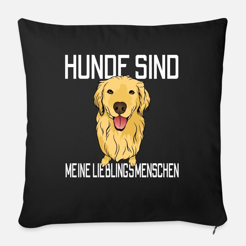 Hunde Lieblingsmenschen Geschenkidee - Sofakissenbezug 45 x 45 cm - Schwarz