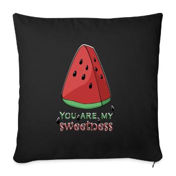 Vacances d'été melon melon d'eau - Housse de coussin décorative 45 x 45 cm - noir - Devant