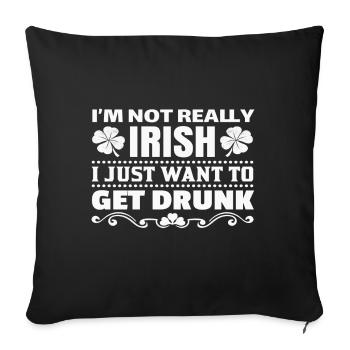 Je viens d’Irlande. - Housse de coussin décorative 45 x 45 cm - noir - Devant