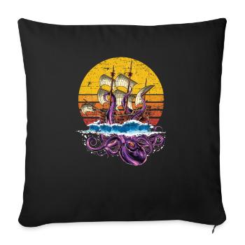 Pirate sea monster octopus octopus - Sofa pillowcase 17,3'' x 17,3'' (45 x 45 cm) - black - Front