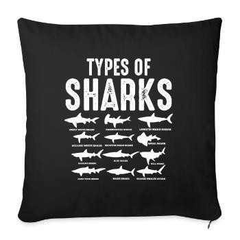 Requins Blanc Hammerhai Marine Bio-Rengain - Housse de coussin décorative 45 x 45 cm - noir - Devant