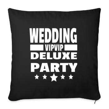 Mariages Party Deluxe Mariage Cadeau - Housse de coussin décorative 45 x 45 cm - noir - Devant