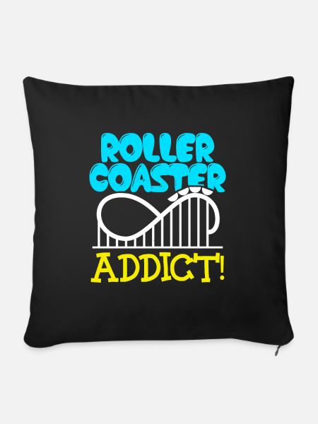 Rollercoaster Bekleidung - Sofakissenbezug 45 x 45 cm - Schwarz