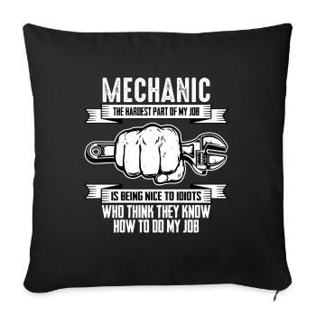 Mechanic Funny Gift Workshop Spurch - Sofa pillowcase 17,3'' x 17,3'' (45 x 45 cm) - black - Front