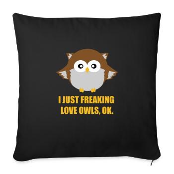 Cute Owl Apparel - Sofa pillowcase 17,3'' x 17,3'' (45 x 45 cm) - black - Front