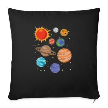 Universe Astronaut Planet Space - Sofa pillowcase 17,3'' x 17,3'' (45 x 45 cm) - black - Front