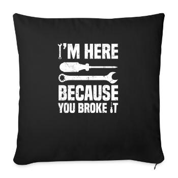 Vêtements d’auto de voiture de mécanicien drôle - Housse de coussin décorative 45 x 45 cm - noir - Devant
