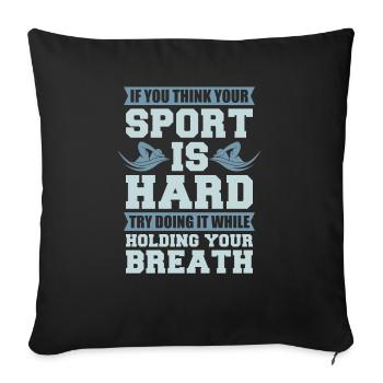 Nageur sport de compétition cadeau natation - Housse de coussin décorative 45 x 45 cm - noir - Devant