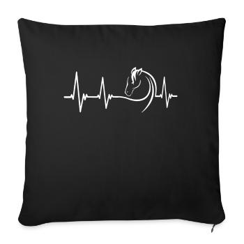 Horse Heartbeat Cute Vêtements - Housse de coussin décorative 45 x 45 cm - noir - Devant