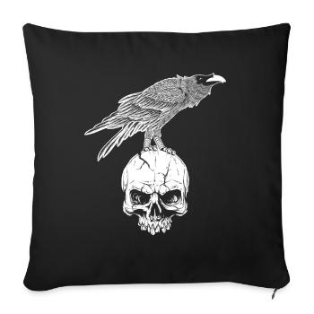 Viking Odin Mythologie cadeau Corbeau Corbeau - Housse de coussin décorative 45 x 45 cm - noir - Devant