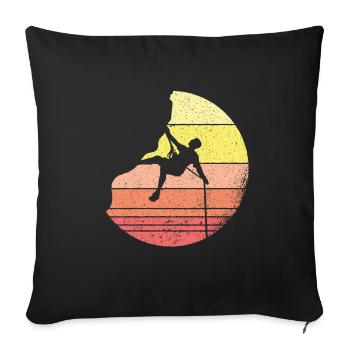 Rock Climbing in Vintage Retro Boulder Climber - Sofa pillowcase 17,3'' x 17,3'' (45 x 45 cm) - black - Front